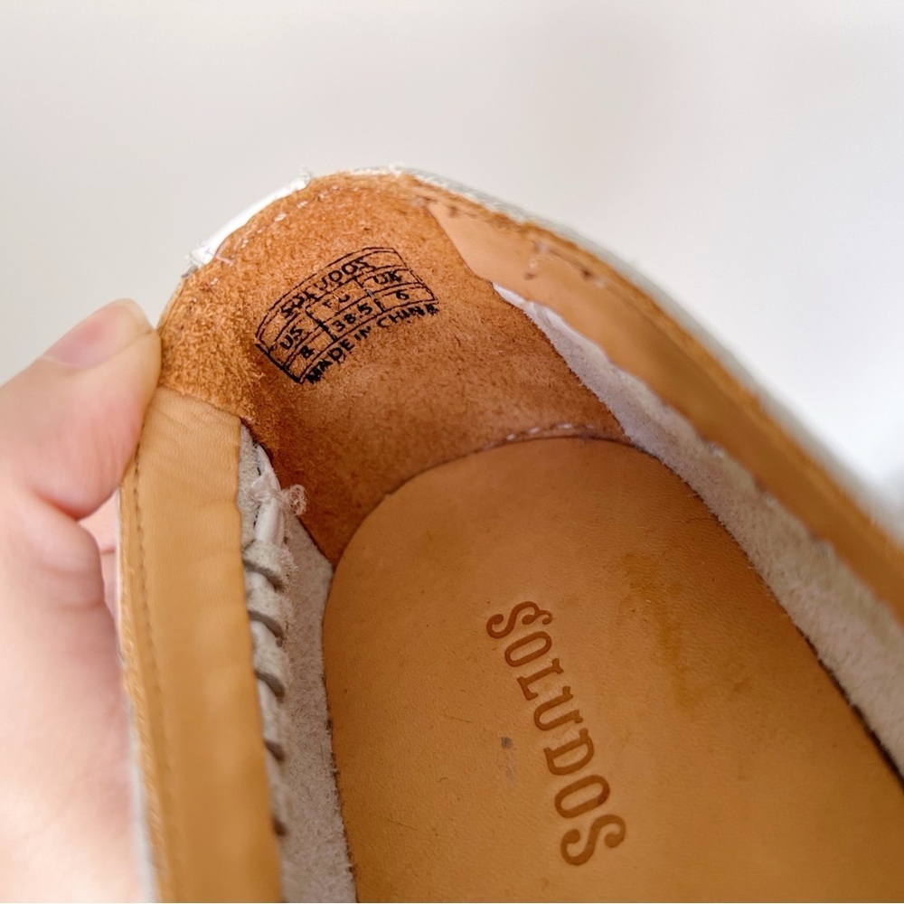 Soludos • Woven Leather Platform Sneakers white slip on flatform boho summer - Picture 4 of 8